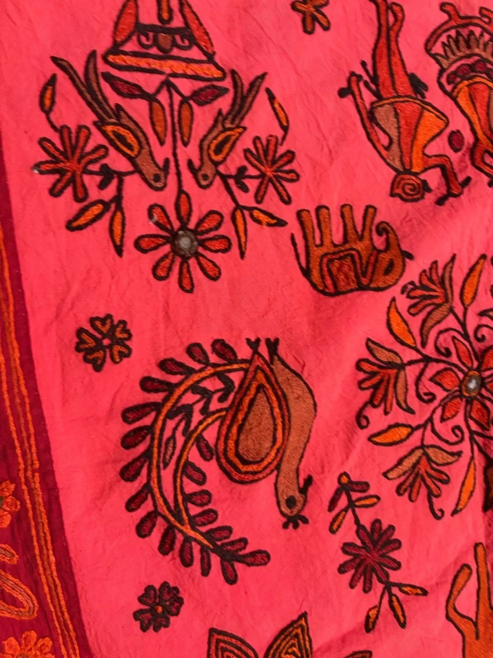 Tribal Vintage Handmade Embroidered Tapestry